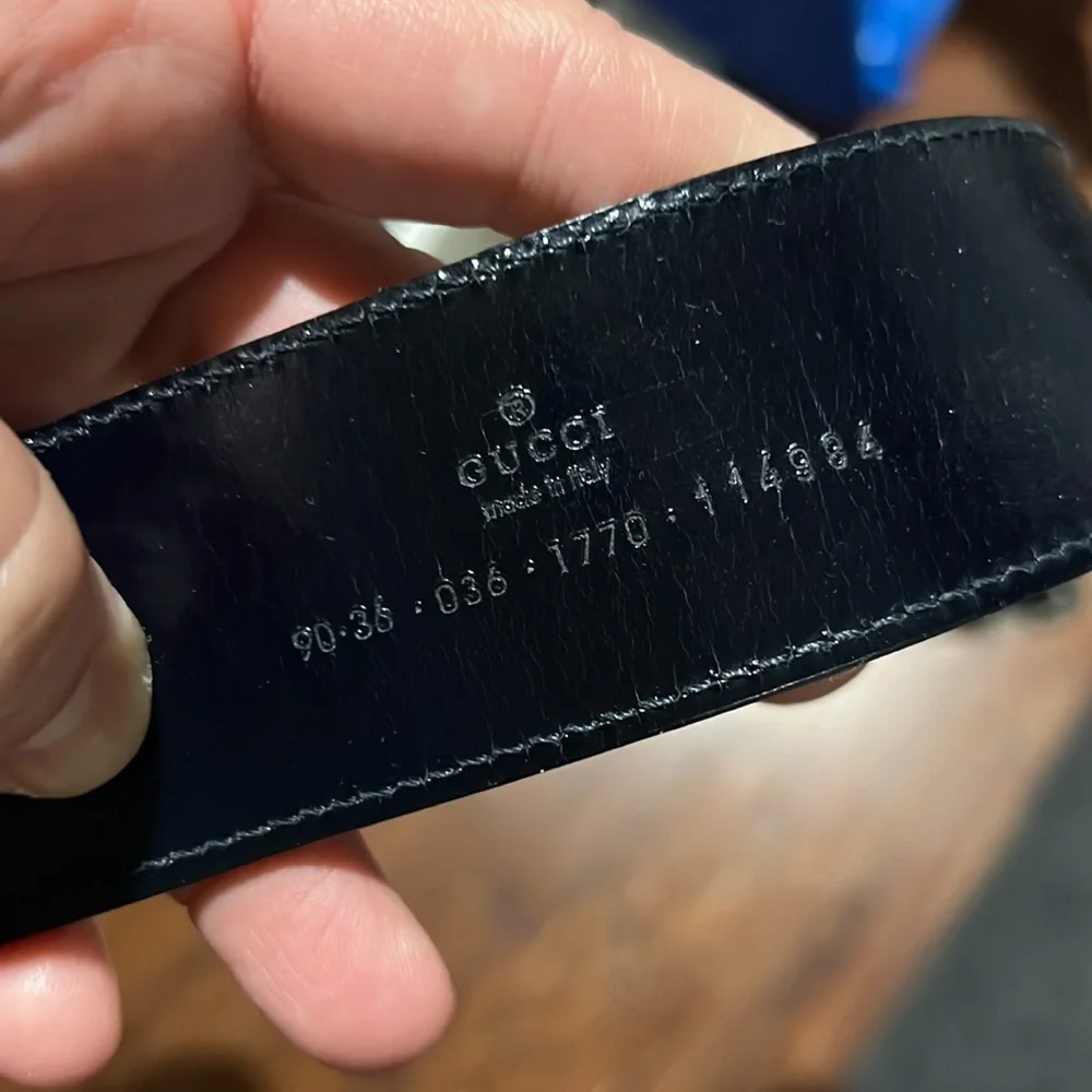Gucci web accent belt measurements in photos